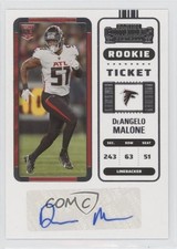 2022 Panini Contenders Rookie Ticket DeAngelo Malone #187 Auto 0p1n
