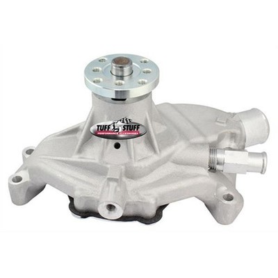 Tuff Stuff Water Pump 1635E; Platinum As Cast Aluminum, Std Vol, SWP for SBC