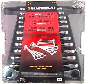 GearWrench 12 Ensemble de clé à cliquet métrique de pièce 9412
