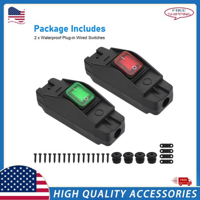 #ad Waterproof Inline Cord Switch 14AWG 16AWG AC DC 12 250V Lamp Appliance On Off $10.99