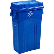 United Solutions 23 Gallon Highboy Kitchen Recycling Bin with Swing Lid, Blue