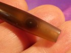 ANCIENT CAMBODIAN BANDED AGATE TUBULAR EYE BEAD 45-9.1 MM LUSTRE — photo 6