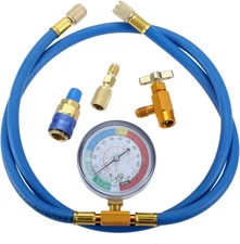 Aupoko R134A Recharge Hose Kit with Gauge, 59'' AC Refrigerant Recharging Hose
