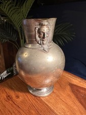 Antique Style EPBM Bearded Mask Jug Pitcher Electroplated c1900&ndash;1930