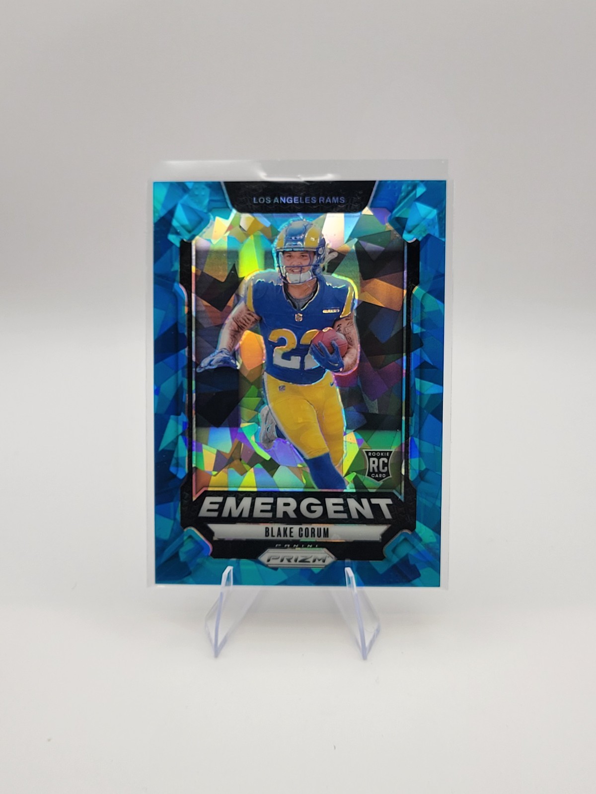 2024 Panini Prizm Emergent Prizms Blue Ice #10 Blake Corum /99