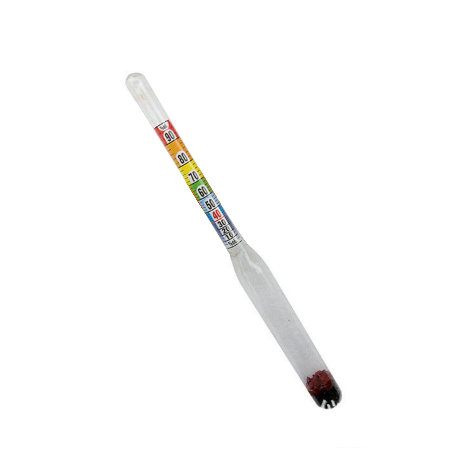 Glass Hydrometer Alcohol Meter 0-96% with Protective Case for Home Brewing Beer