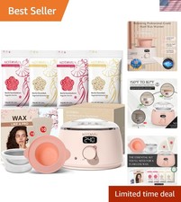 Wax Kit Pink Digital Hair Removal Waxing Kit for Women  Men Hot Wax Warmer P...