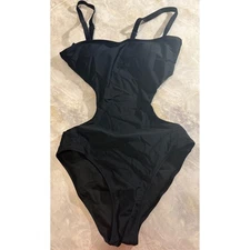 Blooming Jelly One Piece Swimsuit Cutout Black S Small