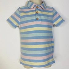 Tommy Bahama Niño Camisa Pastel Preppy Polo 2T Pascua Azul Rosa Amarillo Rayas