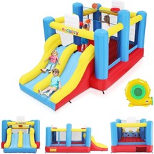 Aufblasbare Hüpfburg Springburg Spielburg mit Rutsche und Gebläse Indoor/Outdoor