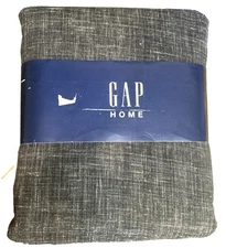 New GAP Home Lined Organic Cotton Window Curtain Pair 48″ x 95″ – Chambray Grey