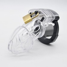 Men Chastity Cage Lock Kit Device with Adjustable Ring Lightweight BDSM Toys