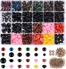 1028Pcs Plastic Safety Eyes and Noses Kit Washers for Doll Craft