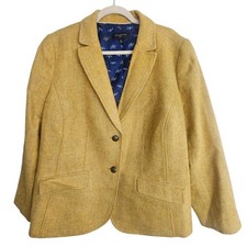 Talbots Womens Wool Blend Blazer Plus Size 16W Academia Old Money Timeless Prep