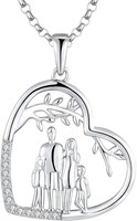 Kette Lebensbaum Silber 925 Mit Zirkonia AnhäNger FüR Damen Mutter Tochter