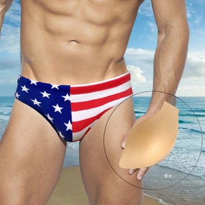 Neu Modischer Badeanzug Bikini Bademode Blau Herren Nylon Beutel-Cup Sexy