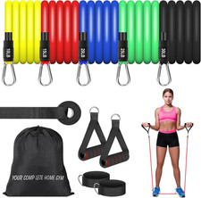 Resistance Bands Set, Workout Bands with Handles, Door Anchor, Ankle Straps and