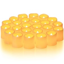 Homemory 24Pack Flickering Flameless Votive 24 Pack, Amber Yellow