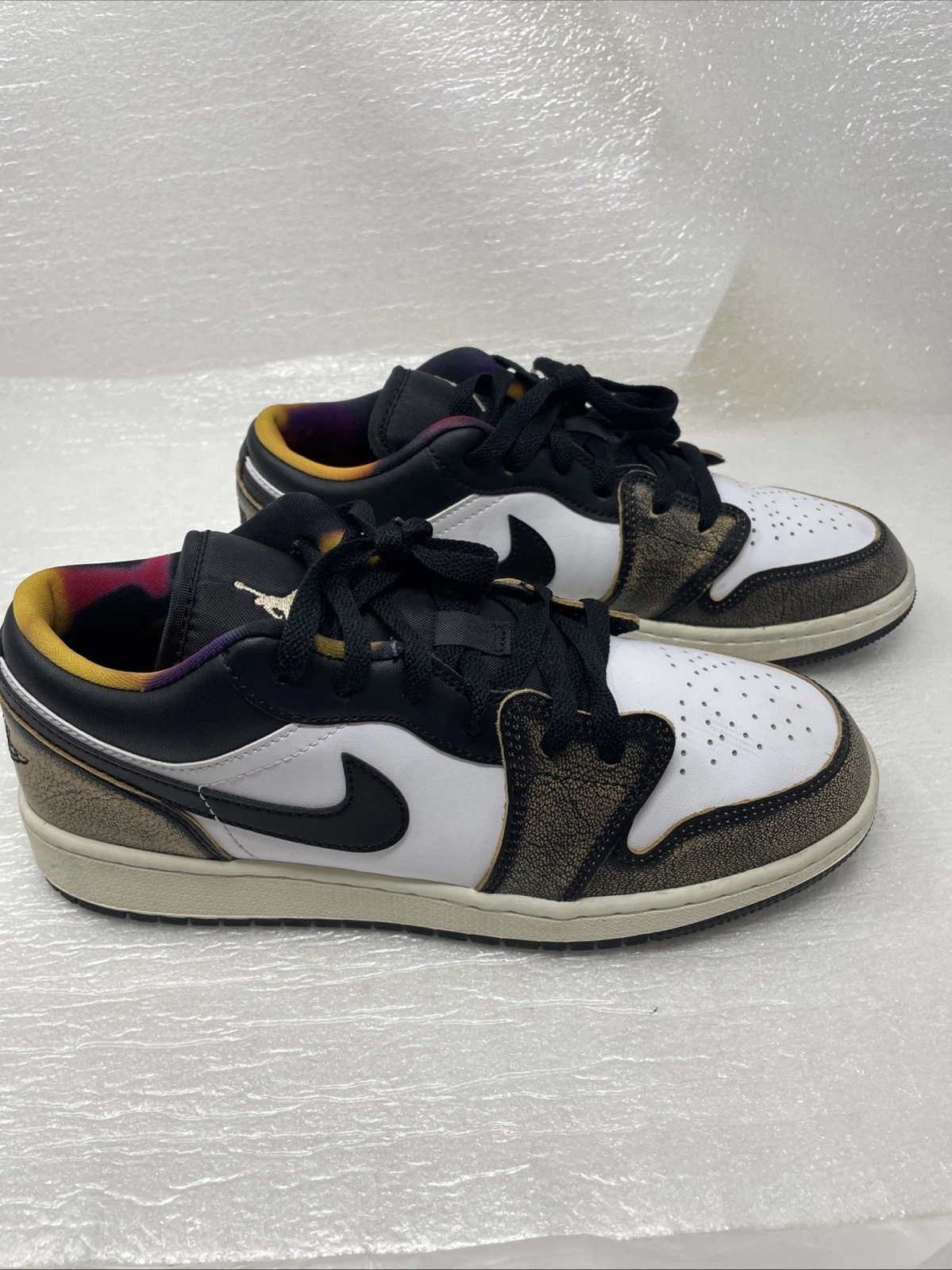 Taglia 7 anni 8 5 W Nike Air Jordan 1 Low Retro Tie Dye Wear Away Tan DQ8421 001