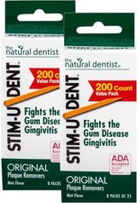 STIM-U-DENT Plaque Removers, Value Pack, Mint, 8 pk 25 ea Pack of 2 