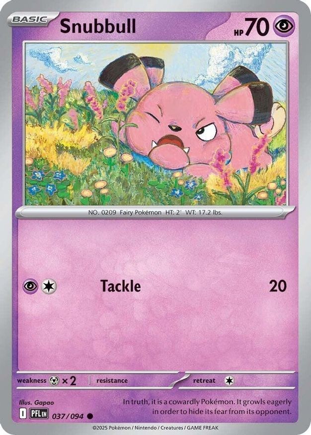Pokemon Snubbull (37/148) Phantasmal Flames LP REVERSE HOLO