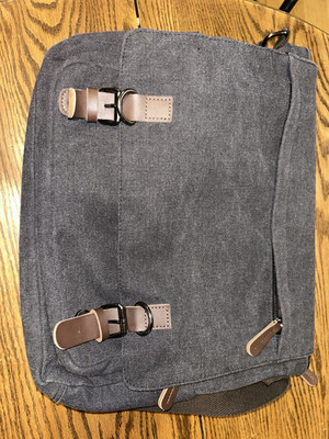 Brown Canvas Messenger Laptop Bag