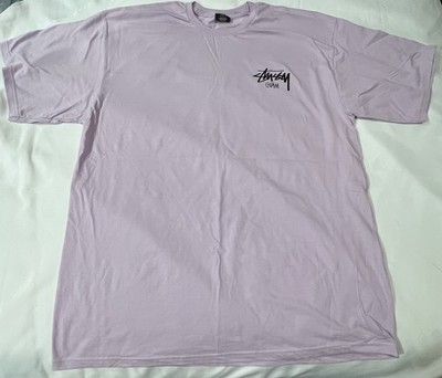 Stussy Guam Logo Crew Neck Lavender T-Shirt Men's Size 2XL **CUT