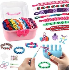 Bracelet Making Kit, DIY Craft Weaving Loom Toy for Kids, 1200 Colorful Hair...