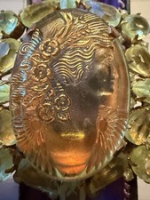 Strass Brosche Gablonz Czech Glas Steine Uranglas Top!!!Böhmen Crystal