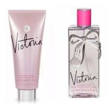 Victoria's Secret "VICTORIA" Fresh Body Mist 8.4 oz  VICTORIA Body Lotion Set