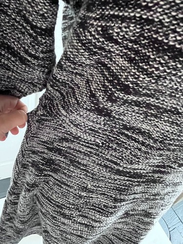 Old Navy M Black White Heathered Dress 3/4 Sleeve Zip Back Detail Shoulders - Picture 5 of 7