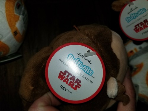 Hallmark BB-8, Finn, Phasma, Rey Star Wars Fluffballs Plush Ornament NWT - Picture 4 of 11