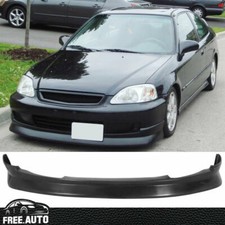 Fits 99-00 Honda Civic Ek Cs Style Front Bumper Lip Unpainted Spolier Kit Pu