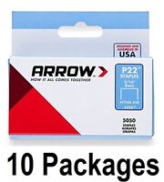 (10) Ea Arrow 225 (5050) Pack 5/16 8mm Staples For P22 Plier Staple Gun (10) Ea Arrow 225 (5050) Pack 5/16 8mm Staples For P22 Plier Staple Gun