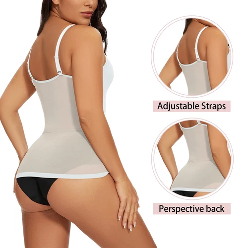 Prendas moldeadoras con cuello en V y sujetador incorporado control de abdomen adelgazante entrenador de cintura EE. UU. para mujeres - Imagen 10 de 25
