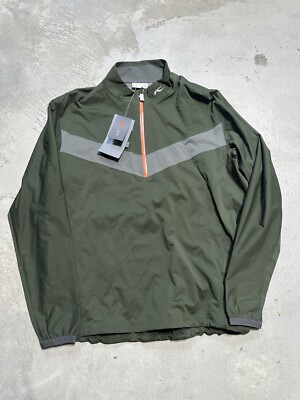 Kjus Dexter II 2.5L Half Zip Jacket- Green Olive Size 54 Mens Size XL $240
