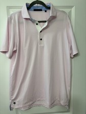 Greyson Pink Striped Polo Sz L