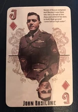 MOH Winner On Iwo Jima John Basilone  mint  Collector Playing Card