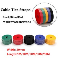 Double Sided Hook and Loop Tape Fastener 20mm Cable Ties Straps Various Colors