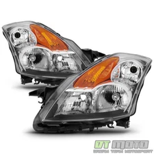 For 2007 2008 2009 Altima Sedan Chrome Headlights Headlamps Assembly Left+Right