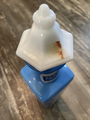Vintage 1965 Jim "Beam's Choice" Blue & White Glass Decanter "SHEPHERD WITH DOG" - Picture 7 of 12
