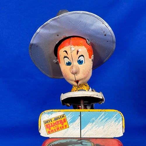 Vintage RODEO JOE Tin Wind-Up Toy GIT ALONG LIL DOGGIE Unique Art - WORKS GREAT! - Picture 8 of 14