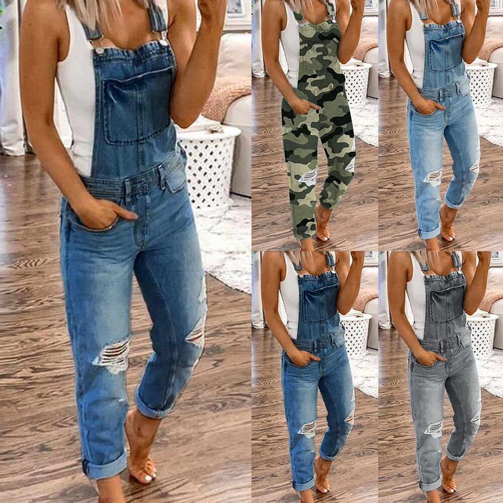 Jeans Ladies Jersey Dungarees Womens Denim Dungarees Jeans