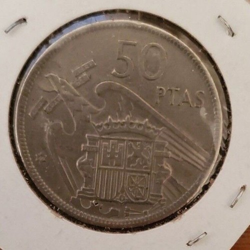 1957 Spain 50 Pesetas coin ( 60 in the star ) World Coin - Picture 2 of 4