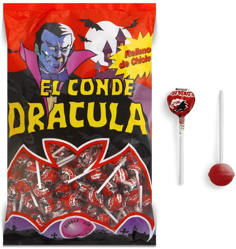 200 LECCA LECCA EL CONDE DRACULA CILIEGIA RIPIENO BUBBLE GUM CHUPA CHUPS BOX