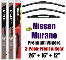 Wipers 3-Pack Premium Front Special Rear fit 2009-14 Nissan Murano 19260/160/12B