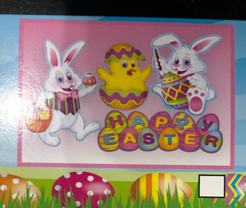 Easter Decoration Large Easter Cutout Bunny Cutout 4ct Chick Eggs Happy Easter - Picture 3 of 3