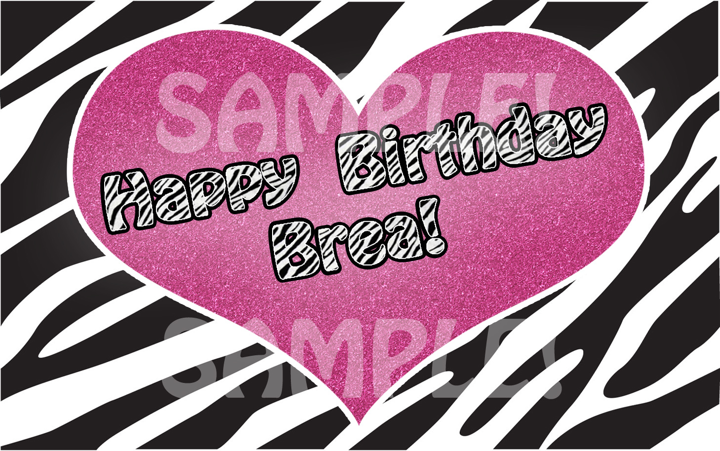 Happy Birthday Pink Zebra Print