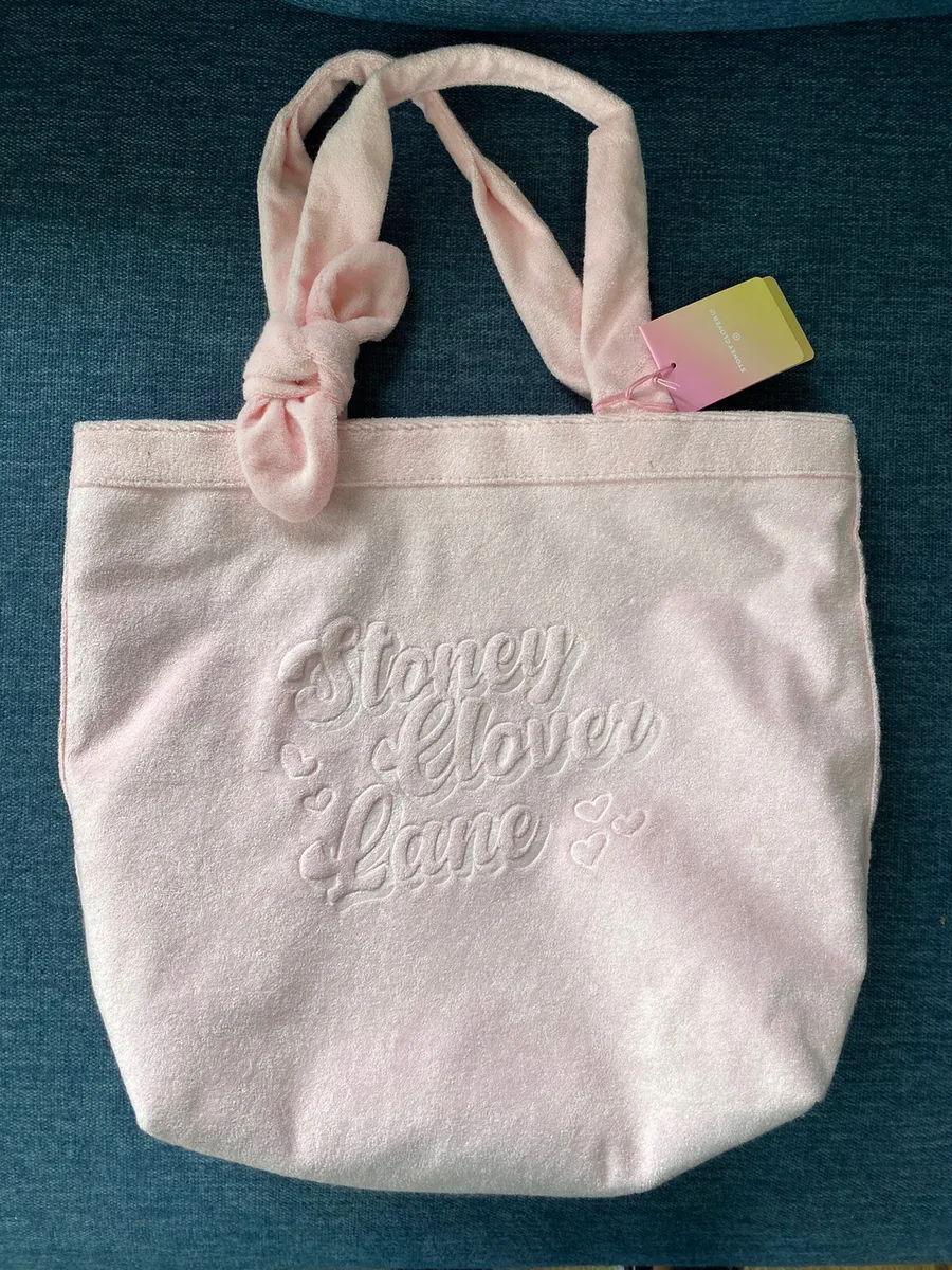 Stoney Clover Lane x Target Terry Cloth Embossed Beach Tote Bag Light Pink  NWT