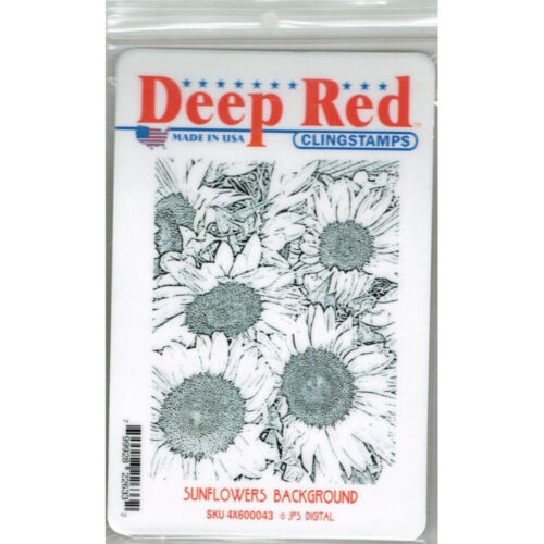 Tiefrote Stempel Sonnenblumen Hintergrund Gummistempel - Bild 2 von 5